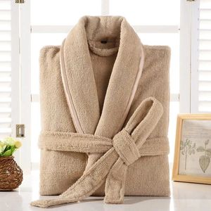 Terry Robe Women 100% Cotton Bathrobe Lovers Brown Robes Men Bathrobe Solid Towel Fleece Long Sleepwear Bridesmaid Robe White 240108