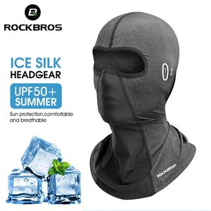 Rockbros Summer Men Men Hat Anti-Uv Full Face Mask Mask Motecycle Helmet Balaclava Ice Silk Silksable Dustproof Cycling Cap 240106