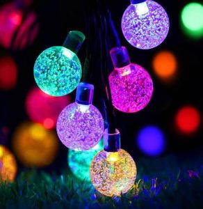 65m 30 LED Crystal Ball Słoneczne światła sznurkowe LED Fairy Light na ślub świąteczny Festiwal Party na świeżym powietrzu Decoratio3834205