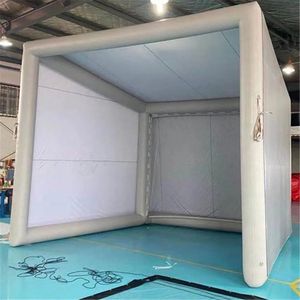 Nome dell'articolo wholesale Tenda sportiva personalizzata simulatore di golf gonfiabile cabina ermetica in gabbia in PVC schermo di proiezione a tubo sigillato casa moive con adesivo oxford parete / pompa su