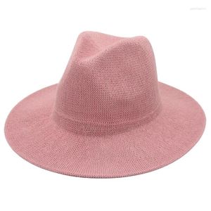 Berets European US Knitted Top Hat Foldable Non-Deformation Men's And Women's Fedora Breathable Lightweight Panama Sun