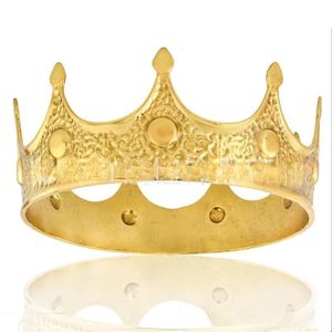 Copricapo TS0314A Corona del re maschile europeo e americano, corona del principe d'oro, spettacolo di palazzo retrò, concorso di bellezza, decorazione, q