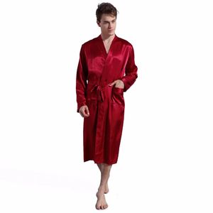 Herr Silk Satin Pyjamas Sleepwear Robes Robes Nightgown Robes S M L XL 2XL Plus Gray/Blue/Bourgogne/Black Male Summer Robe 240108