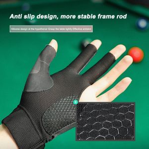 Open Finger Billiard Pool Gloves Adjustable Sticker Polyester Snooker Billiards Gloves Smooth Soft Portable Training Accessories 240106