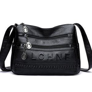 Bolsa feminina 2024 nova versão coreana de ombro único crossbody saco simples bolsa de couro macio feminino 025