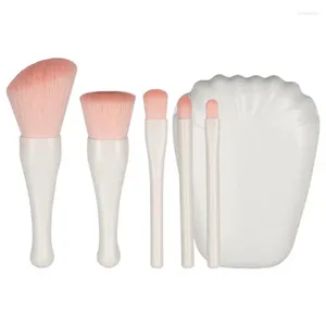 Make-up-Pinsel, professionelles Mini-Pinsel-Set mit Reiseetui und Spiegel, zum Mischen von Gesichtspuder, Foundation, Lidschatten