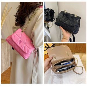 2024 New Trendy Instagram Korean Versatile Women's Handbag Fashionable One Shoulder Bag Crossbody Lingge Small Square Bag