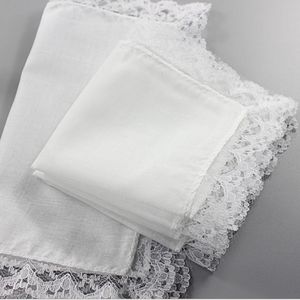 50 pçs branco puro lenços de algodão feminino masculino 23cm * 25cm bolso quadrado casamento simples diy impressão desenhar lenços 240108