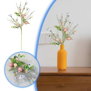 Flores decorativas pérola frutas ovo de páscoa moderno simples simulação berry ramo primavera decoração para casa flor rústica