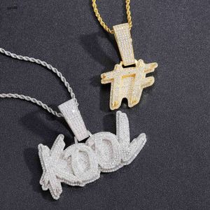 Hip Hop Fashion Jewelry Private Customized Name Plated Diy Spliced Burr Grass Letter Pendant Necklace for Men