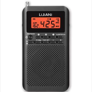 Портативное радио NOAA Weather AM FM Radio с питанием от батареи AA со стереонаушниками, цифровым будильником для сна Версия только для США