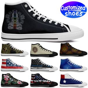 Customized shoes skateboard shoes HIGH-CUT 7218 star lovers diy shoes Retro casual shoes men women shoes outdoor sneaker the Old Glory big size eur 29-49