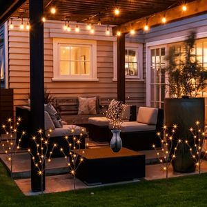 1pc Branch Vase Lights, DIY Branch Pathway Lights With 20 LED Bulbs, Artificial Tree Bendable Christmas Elf Lights With Stakes For Outdoor Indoor Party Decoration