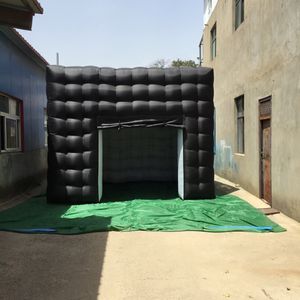 3x3x2.4m Hurtowa darmowa statek Wysokiej jakości czarne niestandardowe przyjęcie weselne na zewnątrz nadmuchiwane fotoboooth Photo Photo Booth z jedną drzwiami