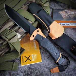 Kniv GB 2: a generationens överlevnad Fixad Blade Knife 7Cr13Mov Full Tang Blade Rubber Handtag Taktisk militär stridsjaktkniv