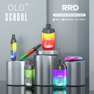 Oryginalne Old School RRD zastępowalne zastępowanie Podobnie Vape 4ml Podajna Cewka z siatki 600 mAh akumulator 0% 2% 3% 5% 10 Smaki marki OEM marki niestandardowe Vapes