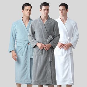 Baldauren Erkek Mercan Polar Emici El Aynı Stil Nightgown Batrobe Pijamaları Kimono Robe Sonbahar Kış Stili 240108