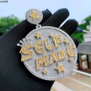 Designer Jewelry Hot Selling Hip Hop S925 VVS Moissanite New Big Heavy Letter Self Made Pendant Round Shape Engraved Star Iced Out Bling Full Paved Men