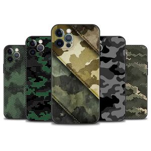 Obudowy telefonu komórkowego Mobilephone Case na iPhone 15 14 11 12 Pro XS XR Max 8 7 6 Plus 12mini Shell Camouflage Wzór kamuflażowy Armil240105