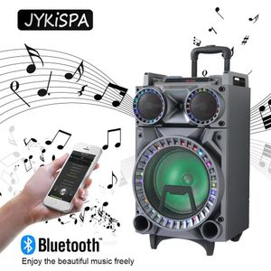 Głośniki wodoodporne DJ dźwiękowe przenośne bluetooth zewnętrzny subwoofer 10 -calowy rados Bluetooth głośnik karaoke impreza basowa światło LED