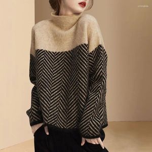 Women's Sweaters Women's Turtleneck Pullover 2024 Winter Thick Warm Cashmere Jumper Soft Bigsize Knitwear Sweater Korean Women Jumpers