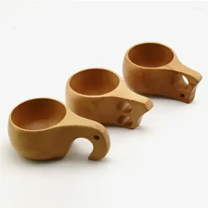 Tumblers Handmade Beech Wooden Cups Nordic Style Finnish Traditional Outdoor Wood Wine Elephant Coffee Tea