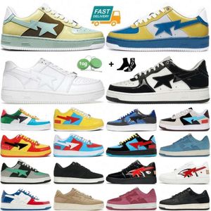 Sapatos casuais marca de luxo bapesstas sapatos casuais designer sk8 sta mulheres homens vermelho azul preto branco rosa camuflagem skate jogging homens tênis esportivos treinador