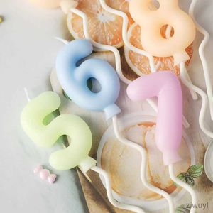 Candles Colorful Balloons Number Candles 0-9 Baby Birthday Party Desserts Children's Day Wedding Anniversary Cake Topper Baking Supplies