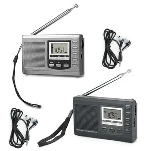 Radio Portable Emergency Radio Mini FM Radio DSP FM / MW / SW -mottagare med digital antenn FM -mottagare Supporthögtalare + hörlurar