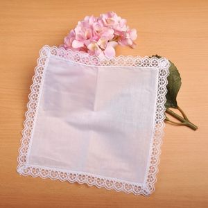 Darmowe 100pcs DIY White Hankerchiefs bawełniany chusteczka wysokiej jakości biała chusteczka koronkowa dama chusteczka 240108