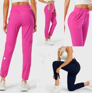 LU-1028 Women Yoga Wear Girl Jogging Pants Adapted State Stretchy High Waist Training Strap GYM Pants45678