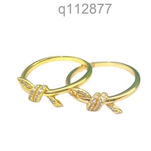 Designer ring for women Classic Brand New Tie Female T Home Plating 18k Rose Gold Twisted Rope Ring classic jewelry wedding wholesale7YK9