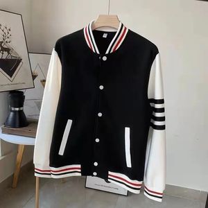 TB jacket with four stripes light luxury mens spring and autumn fashion casual outdoor couple baseball collar 240108