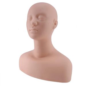 Brushes Professional Head Shoulder Exercise Bone Silicone Manikin for Makeup Extension Eyelash & Massage Exercise