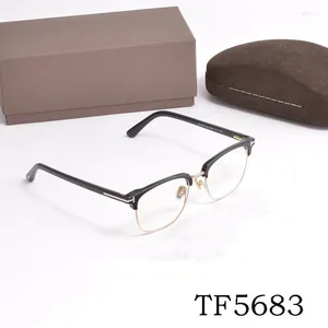 Óculos de sol quadros de luxo óculos de leitura para homens mulheres metade aro óculos prescrição lentes ópticas computador de negócios tf5683