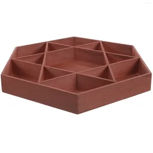 Dinnerware Sets Divided Serving Case Dried Fruit Container Hexagram Compartment Snack Candy Tray