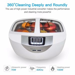 Machines Gtsonic Digital Ultrasonic Cleaner Bath 2500ml for Fruits Vegetables Tableware Tea Set Bottle Jewelry Watchband Razor