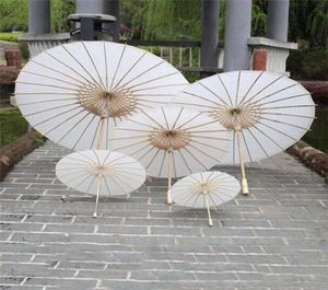 Ślub ślubny parasole biały papier parasol chiński mini rzemieślniczy parasol 4 średnica 20 30 40 60 cm dla Whole4342746