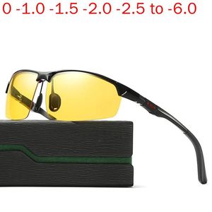 Sunglasses Diopter Finished Myopia Polarized Sunglasses Men Women Nearsighted Glasses Aluminum Magnesium Men Night Vision Driving Goggle Nx