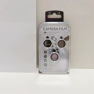 İPhone 15promax için kamera lens koruyucusu 14plus 13mini 12 11 CD Desen Tam Kapak Şahin-Göz Renkli 9H Temperli Cam Film Perakende Kutusu