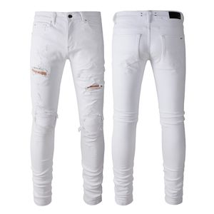 Дизайнер am джинсы мужские джинсовые брюки для вышивки модные отверстия US Size 28-40 Хип-хоп.