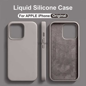 Custodie per cellulari Custodia originale in silicone liquido per APPLE iPhone 11 13 12 14 15 Pro Max Custodie per iPhone 15 Plus Custodia protettiva antiurtoL240105