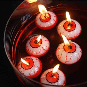 Candele Candele di Halloween Candela bulbo oculare Candela galleggiante senza fumo Candela decorativa per feste Candela tealight galleggiante