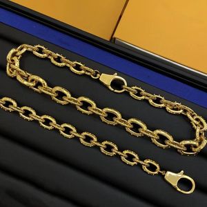 Luxury Fashion Men Women Jewelry Yellow White Gold Plated Designer Chain Necklace Bracelet Links Jewelry Gift for Men Womenn