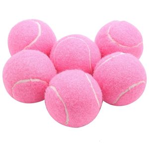 Confezione da 6 palline da tennis rosa, resistenti all'usura, per allenamento elastico, 66 mm, per principianti, palla da allenamento per club 240108