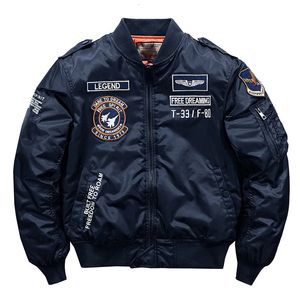 Hip Hop Jacket Men Wysokiej jakości grube armia granatowa biała motocykl wojskowy MA-1 Pilot Men Men Baseball Bomber Jacket Men 240106