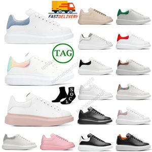 2024 Plattform Casual Shoes Overdimensionerade White Black Flat Lace Up Designer Espadrilles Red Blue Men Kvinnor Lädertränare Sneakers Outdoor