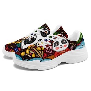 CoolCustomize Custom Own Name Number Picture Logo Chinese Panda Cartoon Image Sportskor Personlig lättare LACE UPP RUNG WALK UNISEX SEAKER