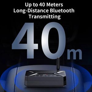Connectors Low Latency Bluetooth 5.0 Audio Transmitter Receiver 3.5mm Aux Jack Hd Sound Rca Wireless Adapter for Car Tv Pc Pair 2