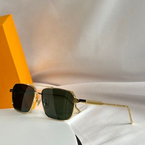 Quadratische Metall-Sonnenbrille, goldfarbener Metallrahmen/grüne Linse, Herren-Pilot-Sonnenbrille, Brille, Brillen, Gafas de Sol, UV400, Brillen mit Box